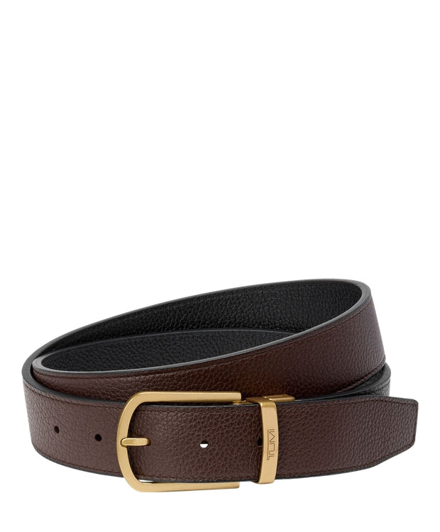 TUMI Horseshoe Reversible Pebbled Leather Belt, 35mm